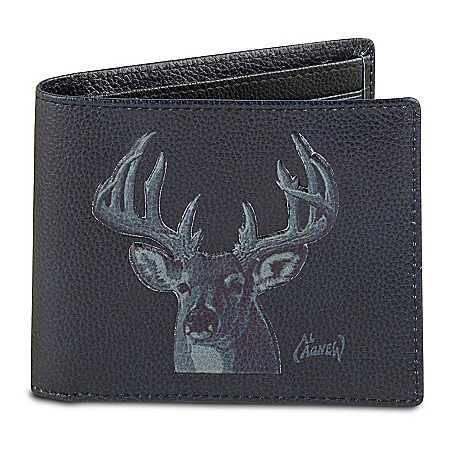 10-Point Buck Mens RFID Blocking Leather Wallet