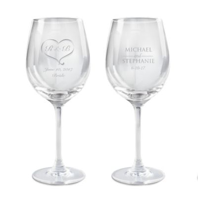 Personalized Wedding Wine Glass Set