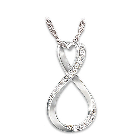 Infinity Heart Personalized Diamond Pendant Necklace