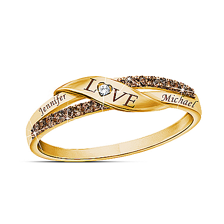 Sweetest Love Personalized Mocha Diamond Ring