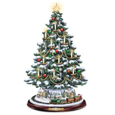 Handcrafted Thomas Kinkade The Heart Of Christmas Illuminated Tabletop Tree