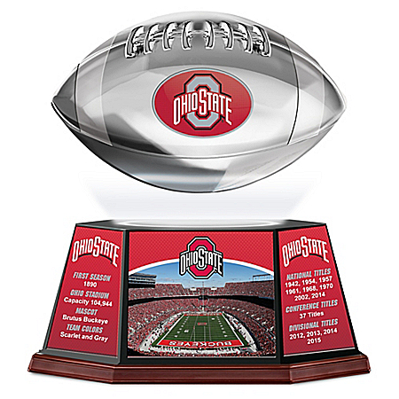 Ohio State University Buckeyes Illuminated Levitating Football Sculpture