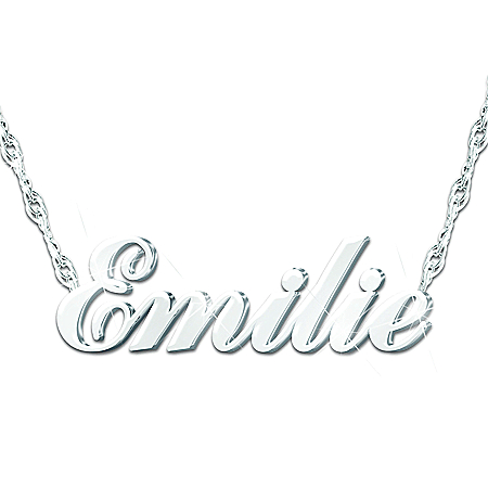 Sculpted Name Personalized Diamond Pendant Necklace