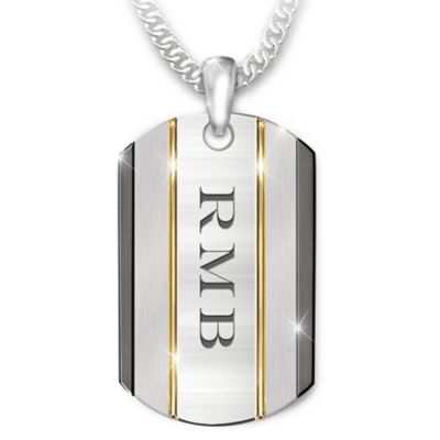The Strength Of My Son Personalized Stainless Steel Dog Tag Necklace