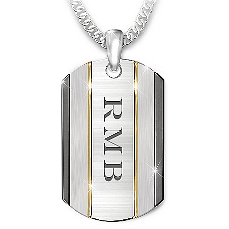 The Strength Of My Son Personalized Stainless Steel Dog Tag Necklace