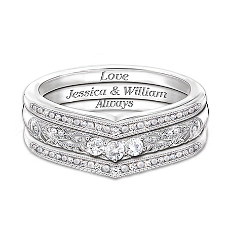 Handcrafted Sterling Silver Love Always Sapphire Stacking Personalized Rings