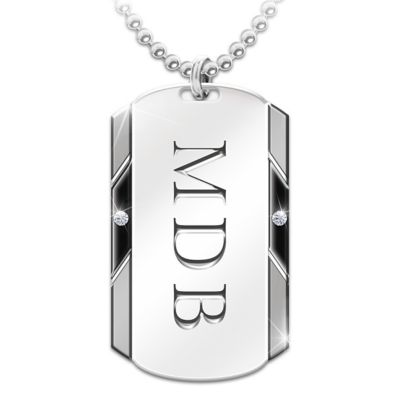 Personalized Mens Stainless Steel Dog Tag Pendant Necklace