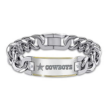 Cowboys Diamond Personalized Stainless Steel Bracelet