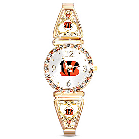 My Bengals Womens Gold-Tone Watch