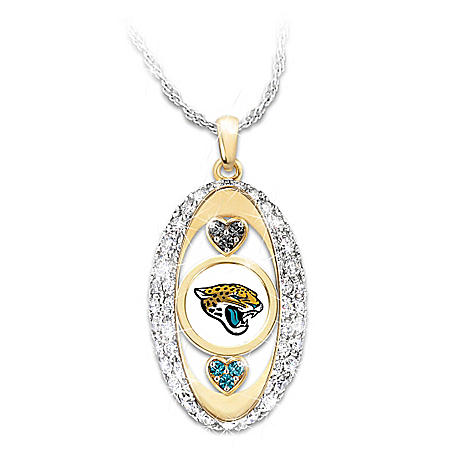 For The Love Of The Game Jacksonville Jaguars Swarovski Crystal Pendant Necklace