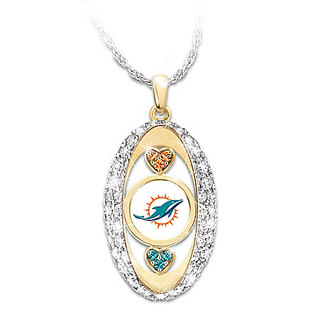 For The Love Of The Game Miami Dolphins Pendant Necklace