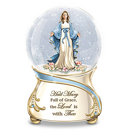 Blessed Virgin Mary Religious Musical Glitter Globe