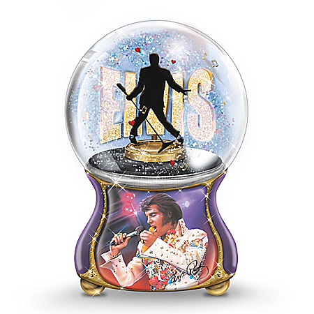 Elvis Presley: Burning Love Musical Glitter Globe