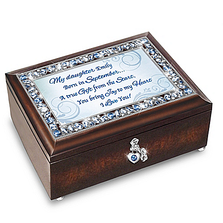 My Daughter, I Love You Personalized Birthstone Heirloom Music Box