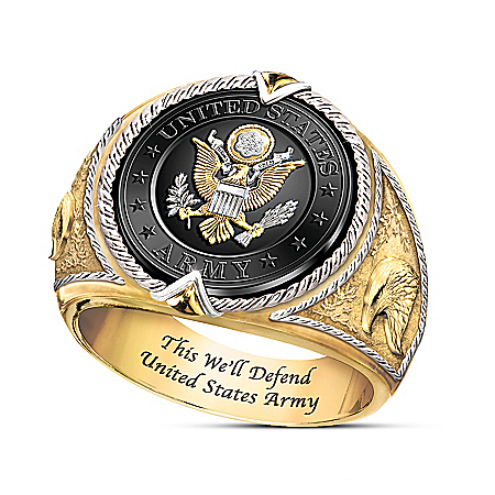 This We'll Defend Mens U.S. Army Tribute Ring