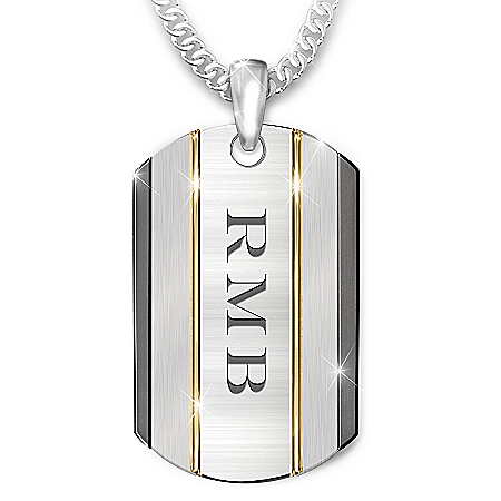 The Strength Of My Grandson Personalized Stainless Steel Dog Tag Necklace