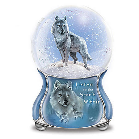 Eddie LePage The Spirits Within Awaits Silver Scout Musical Glitter Globe