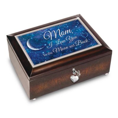 Mom, I Love You To The Moon And Back Handcrafted Music Box