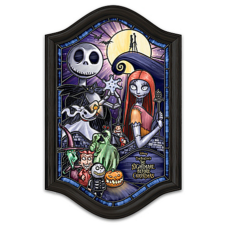 Disney Tim Burtons The Nightmare Before Christmas Illuminated Stained-Glass Wall Decor