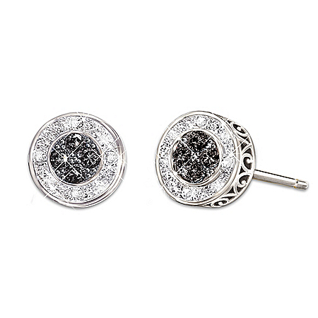 All That Glamour Sterling Silver Womens Fashion Diamond Earrings