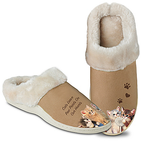 Feline Fun Womens Cat Art Slippers