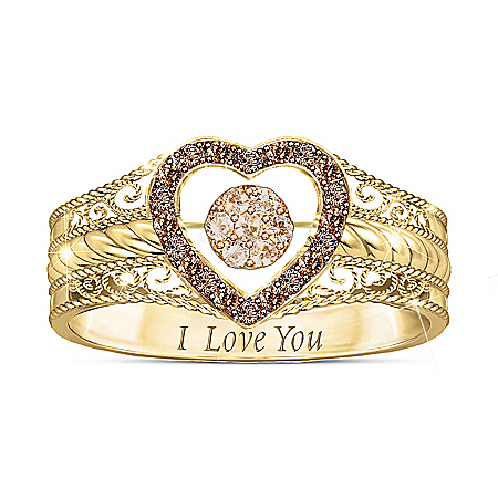 Love Bubbles Over Champagne Diamond Ring With Custom Movement Setting