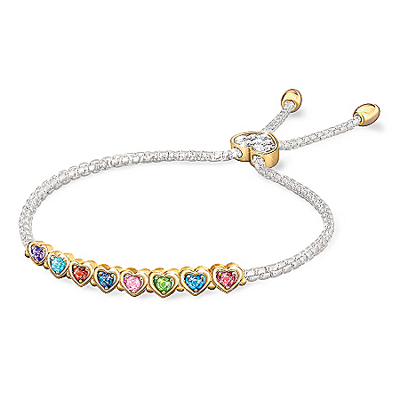 The Heart Of Our Family Personalized Birthstone Bracelet
