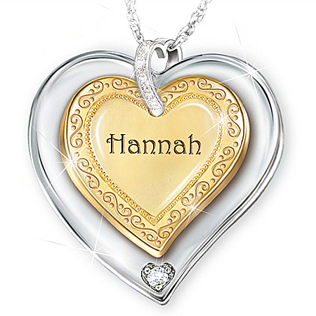 A Granddaughter Is Forever Heart-Shaped Personalized Pendant Necklace