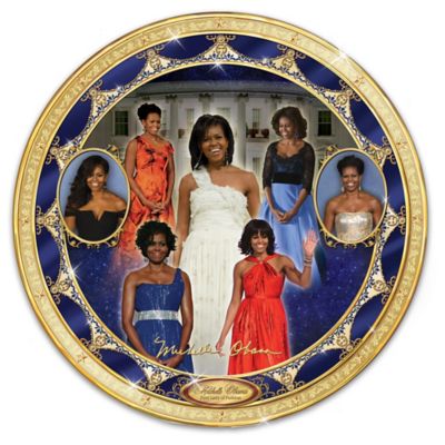 Michelle Obama First Lady Of Fashion Heirloom Porcelain Collector Plate