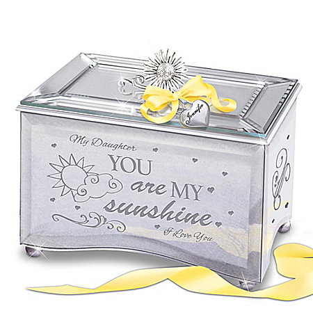 Daughter, You Are My Sunshine Personalized Mirrored Music Box