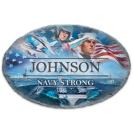 Navy Strong Handcrafted Personalized Welcome Sign