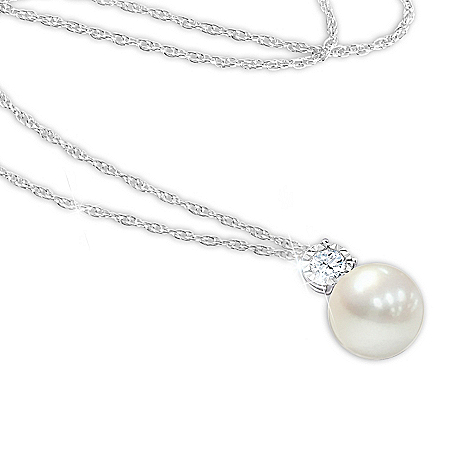Precious Granddaughter Personalized Cultured Pearl Pendant Necklace