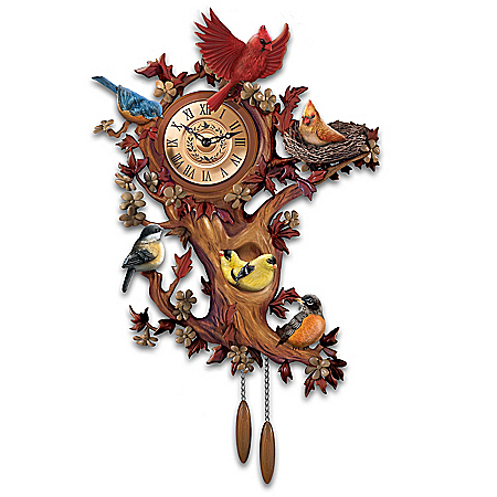 Treetop Chorus Songbird Sculptural Wall Clock