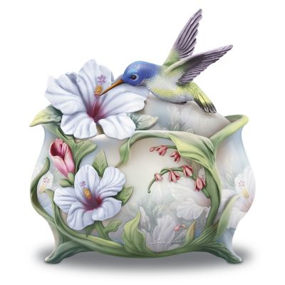 Lena Liu Believe In The Beauty Of Your Dreams Hummingbird Sculpted Heirloom Porcelain Music Box