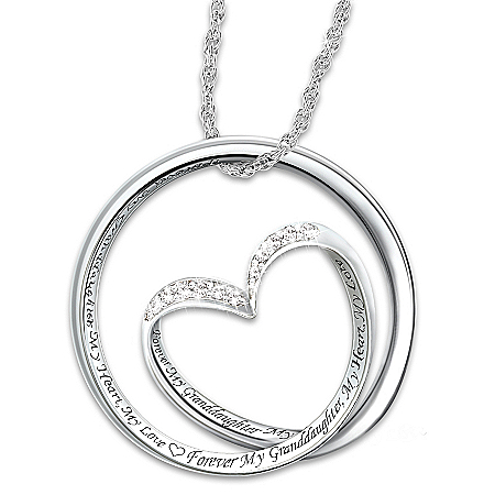 Forever In My Heart Sterling Silver Diamond Pendant Necklace