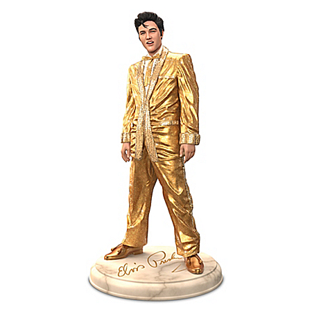 Elvis Presley The King Of Rock N' Roll Hand-Painted Sculpture