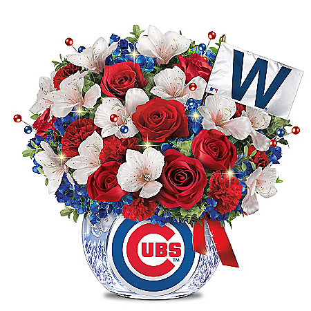 Let's Go Cubbies Illuminated Crystal Table Centerpiece