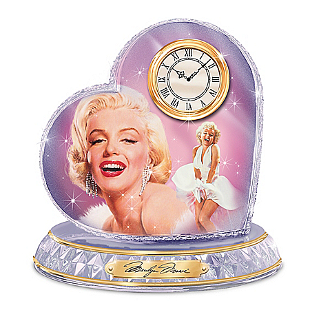 Love, Marilyn Monroe Crystal Heart Clock
