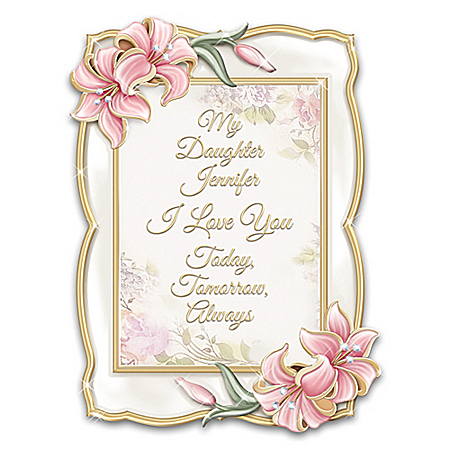 Daughter, I Love You Heirloom Porcelain Personalized Frame