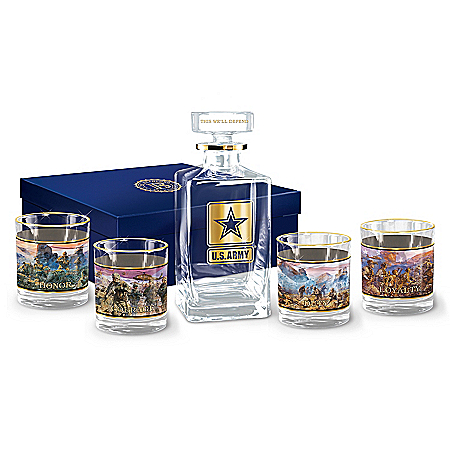 This We'll Defend United States Army Decanter Set