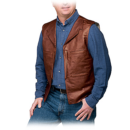 John Wayne Replica Mens Leather & Suede Vest