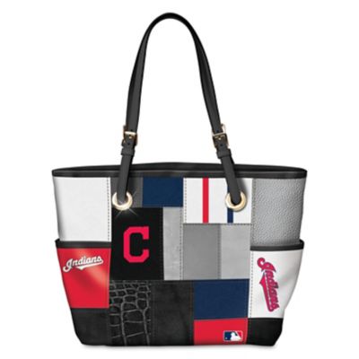 Cleveland Indians MLB Womens Patchwork Tote Bag With Team Logos