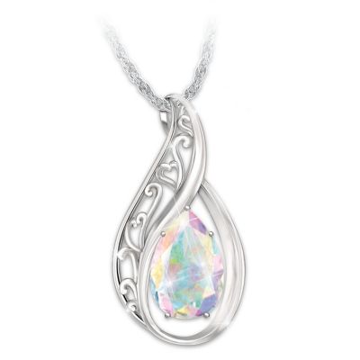 Memories Of You Womens Topaz Pendant Necklace