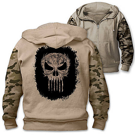 MARVEL The Punisher Mens Cotton Blend Knit Hoodie
