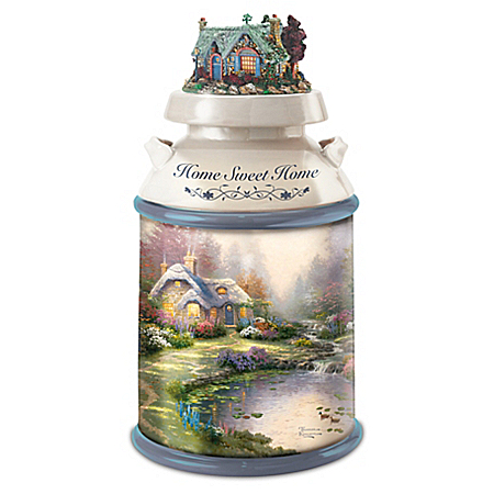 Thomas Kinkade Art Inspired Home Sweet Home Heirloom Quality Cookie Jar