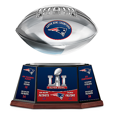 New England Patriots NFL Super Bowl LI Championship Levitating Football Sculpture