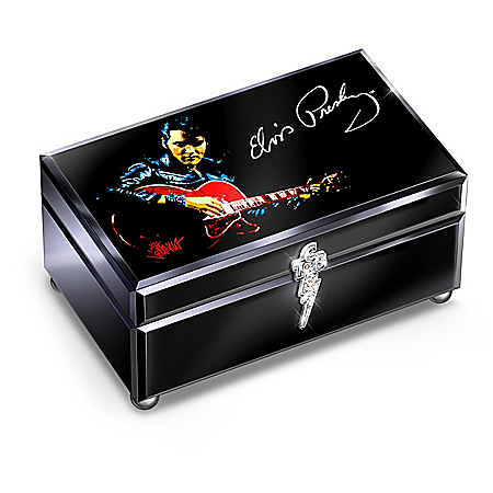 Reflections Of Elvis Presley Glass Music Box