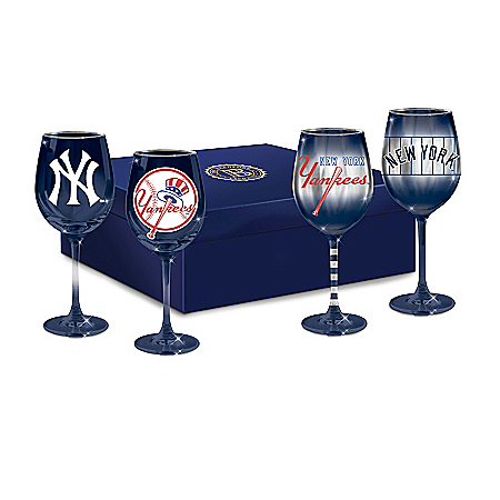 Yankees Pride Wine Glass Set
