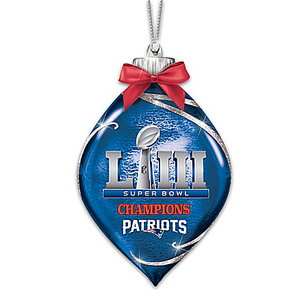 New England Patriots Super Bowl LIII NFL Illuminating Glass Ornament