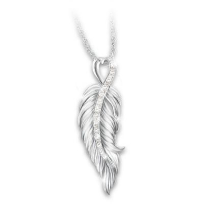 When Angels Are Near Womens Diamond Pendant Necklace